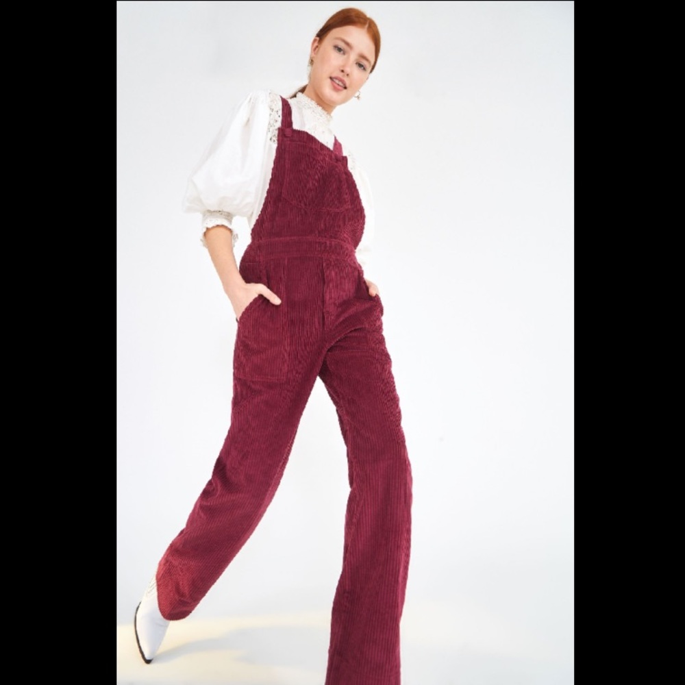 Farm Rio - Burgundy Corduroy Overalls